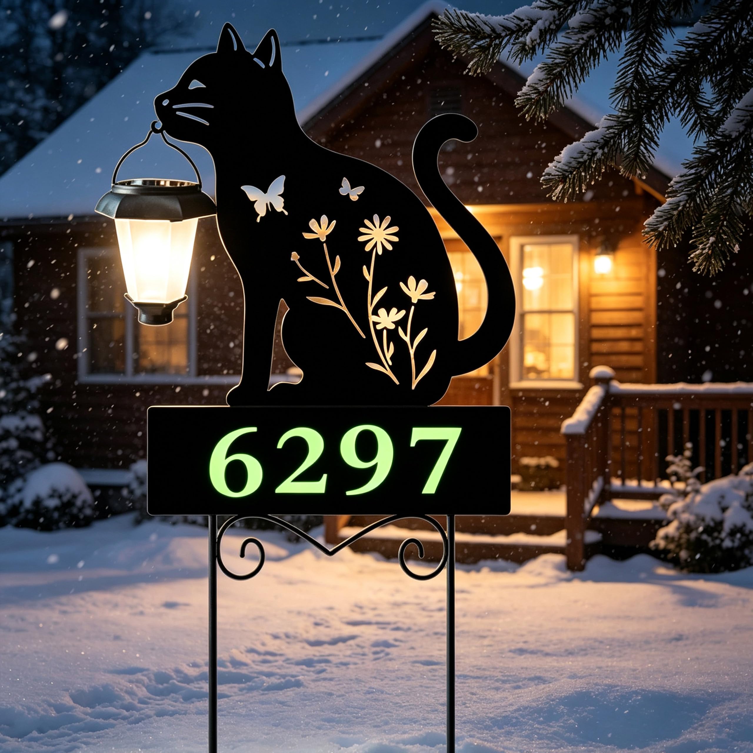 YY-Ladybug stakes glowing at dusk demonstrating visible path lighting and ambiance