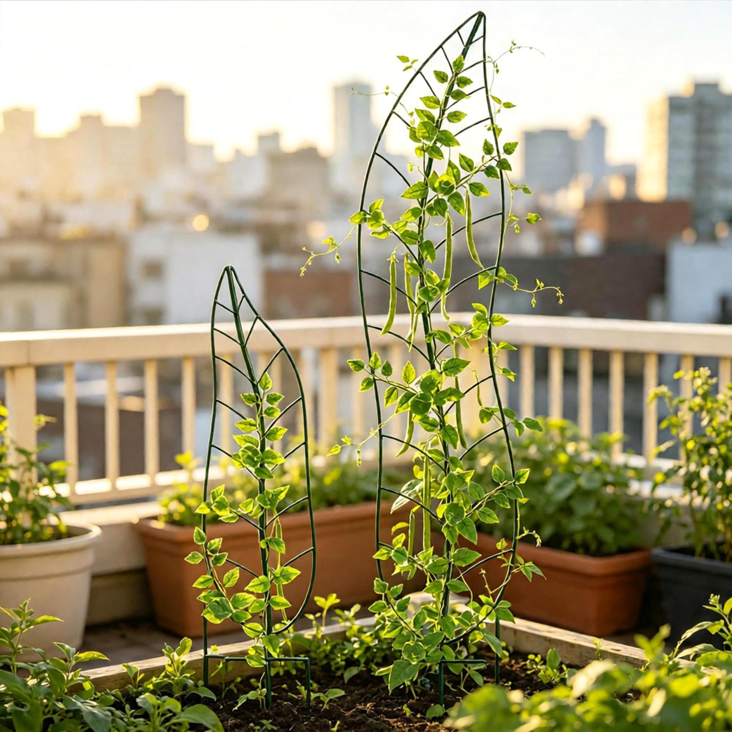 YY-Ladybug trellis with climbing vines demonstrating organized plant growth