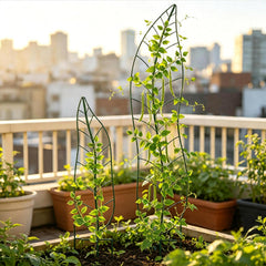 YY-Ladybug trellis with climbing vines demonstrating organized plant growth