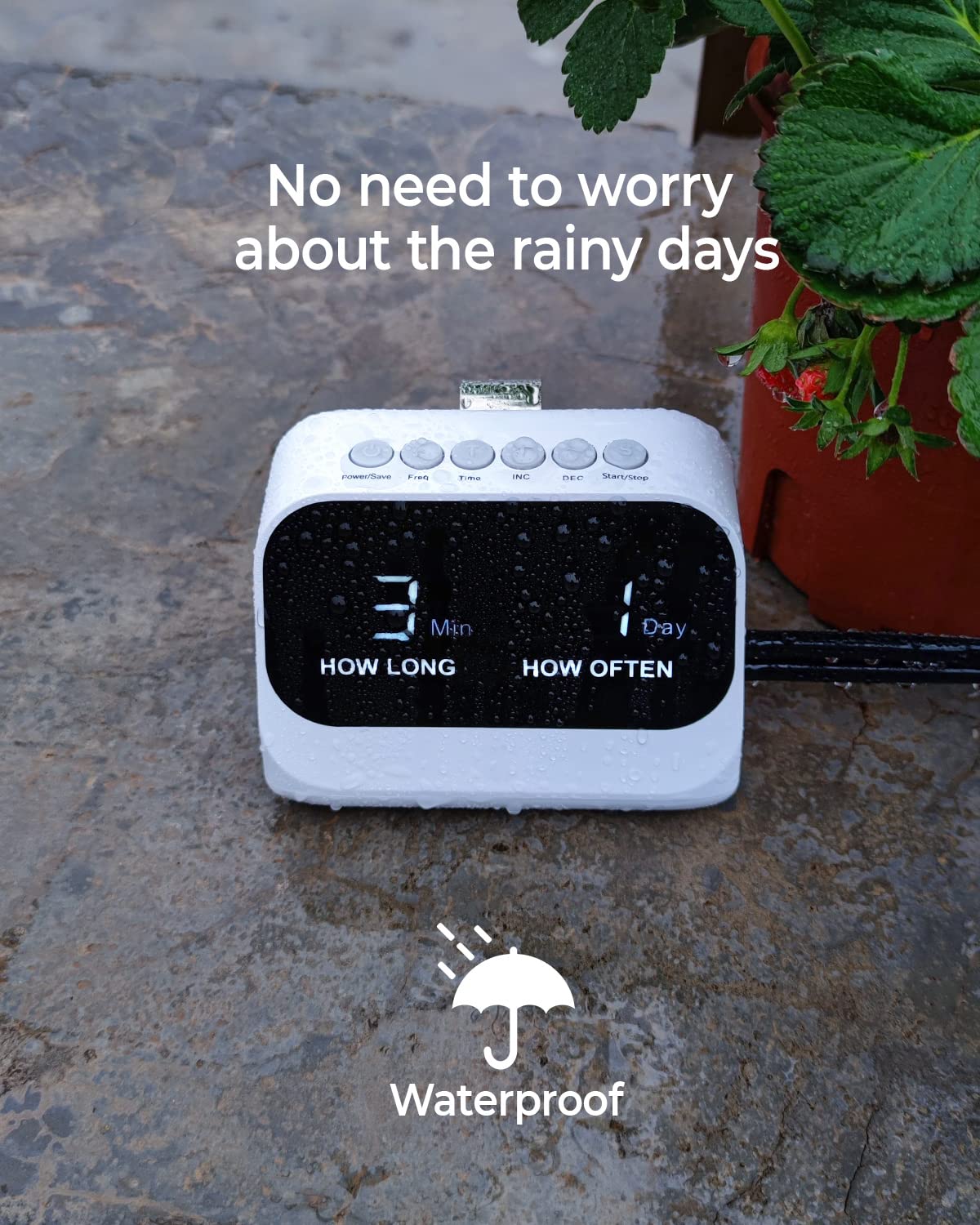 YY YITIKA device label and buttons close detail highlighting intuitive controls and durable waterproof casing
