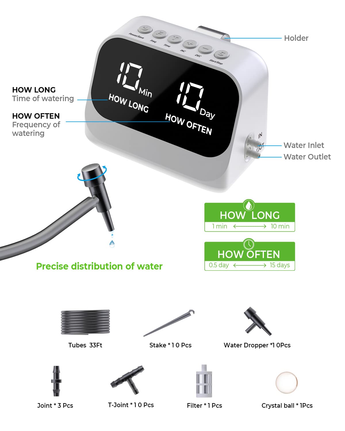YY YITIKA automatic waterer installed on a windowsill watering multiple potted plants for worry-free care