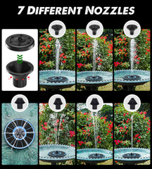 Yzert floating fountain installed in bird bath demonstrating motion and wildlife attraction