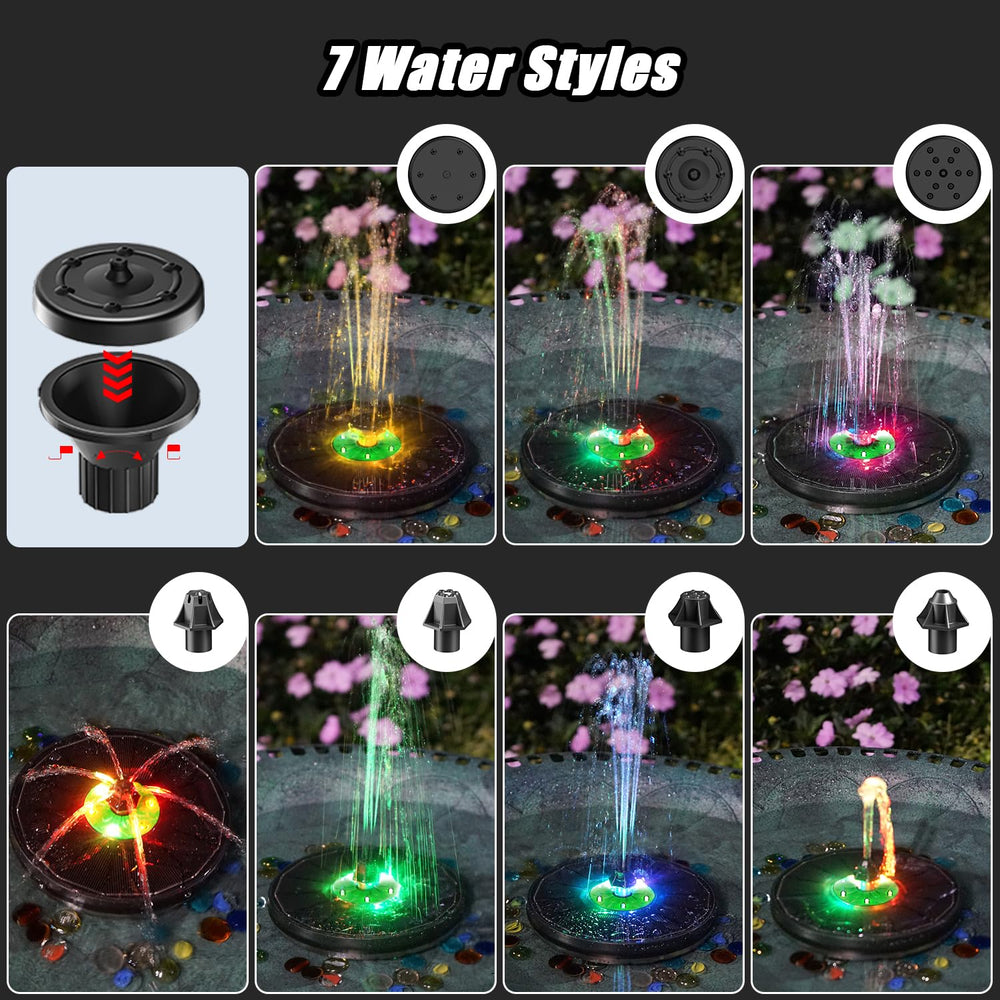 Yzert display of seven nozzles and fixed rods showing customization and anti-drift benefit