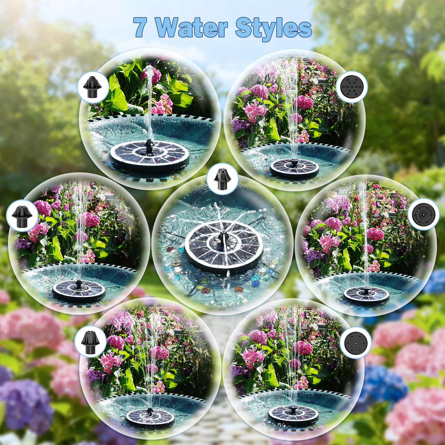 Yzert in bird bath lifestyle setting attracting birds and enhancing garden ambiance