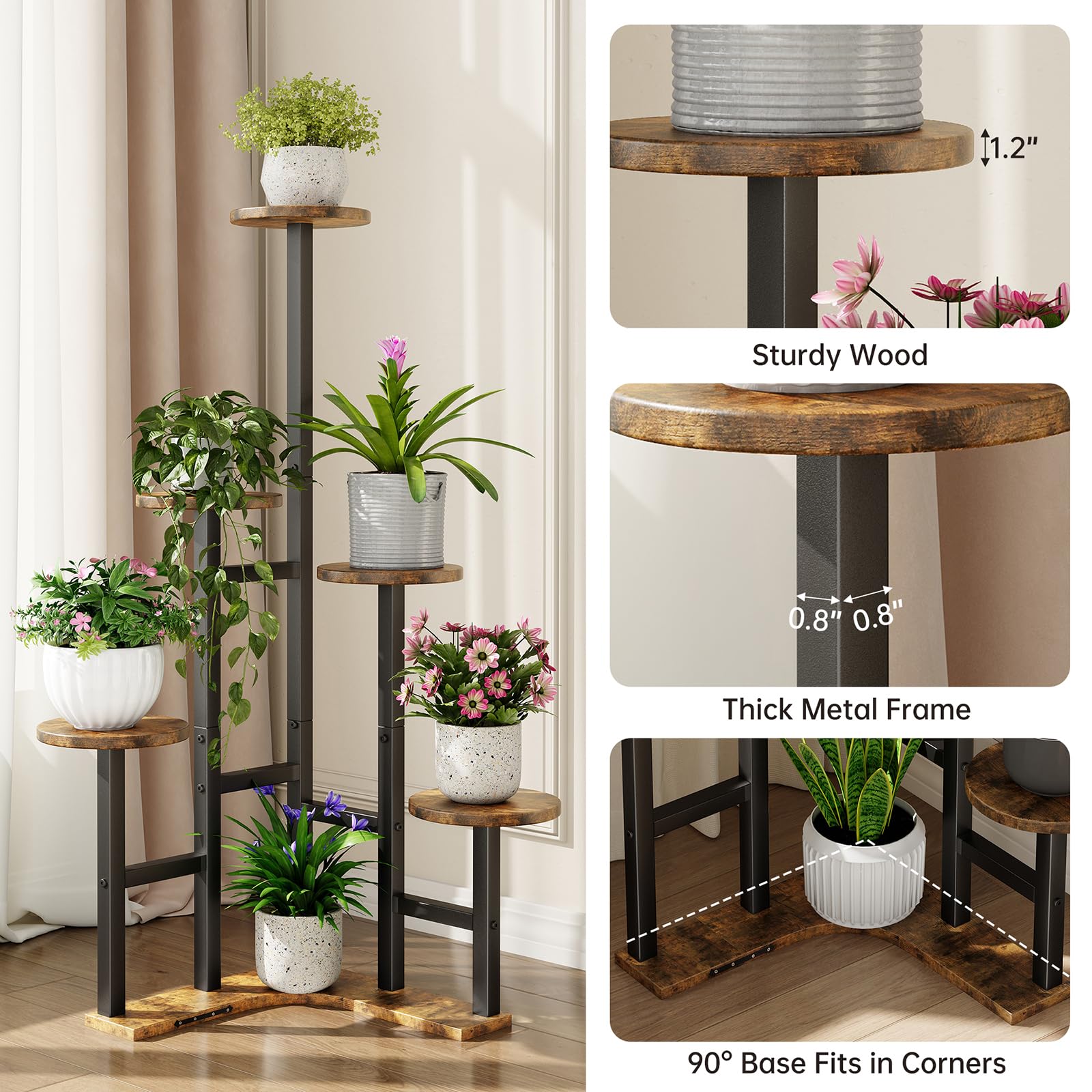 Yzosvki lower shelf loaded with larger pots offering stable support