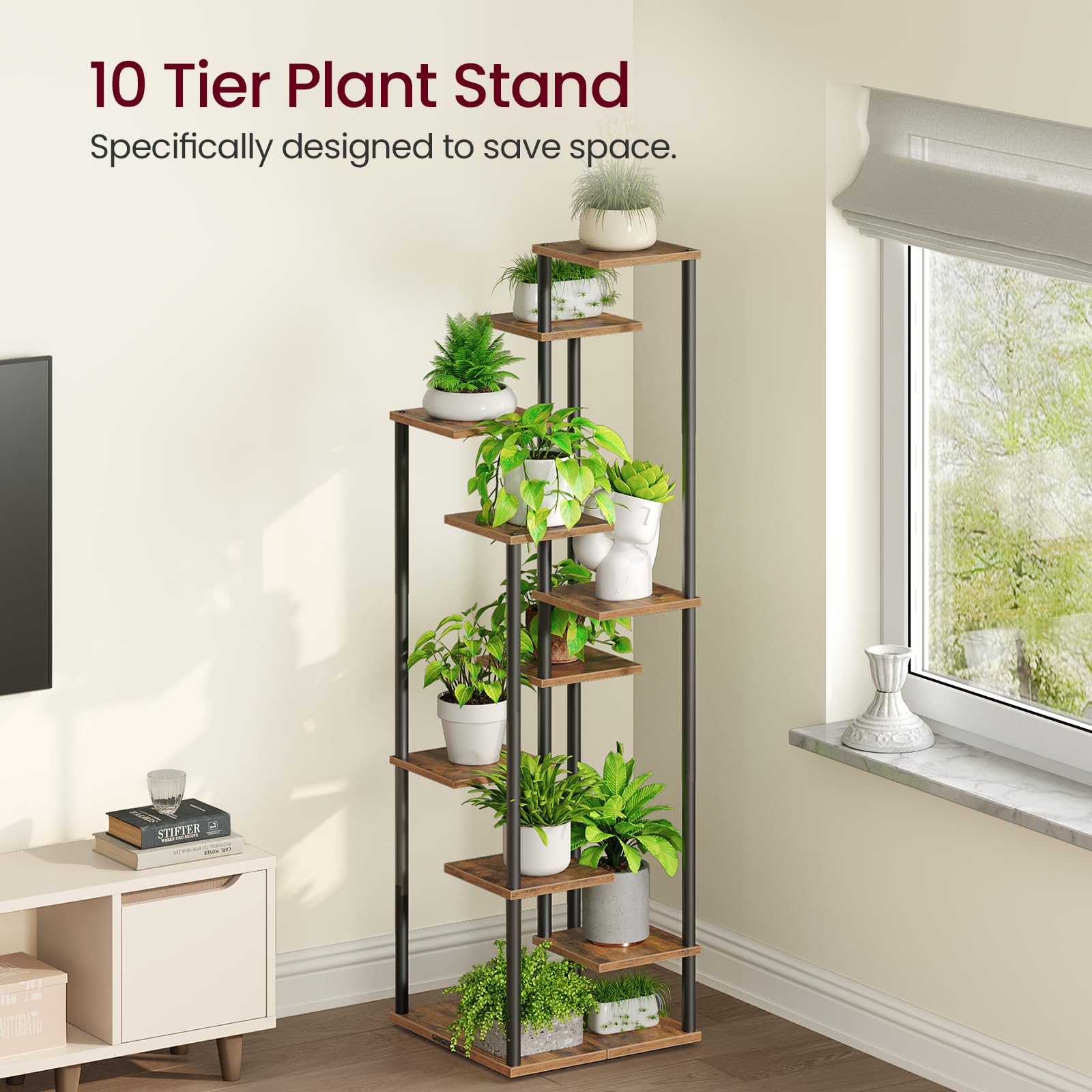 Yzosvki material detail of MDF shelves and metal frame offering durable support