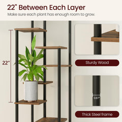 Yzosvki side view highlighting staggered tiers for varied pot sizes and airflow