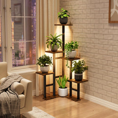 Yzosvki close-up top tier MDF shelf showing rustic finish and easy cleaning