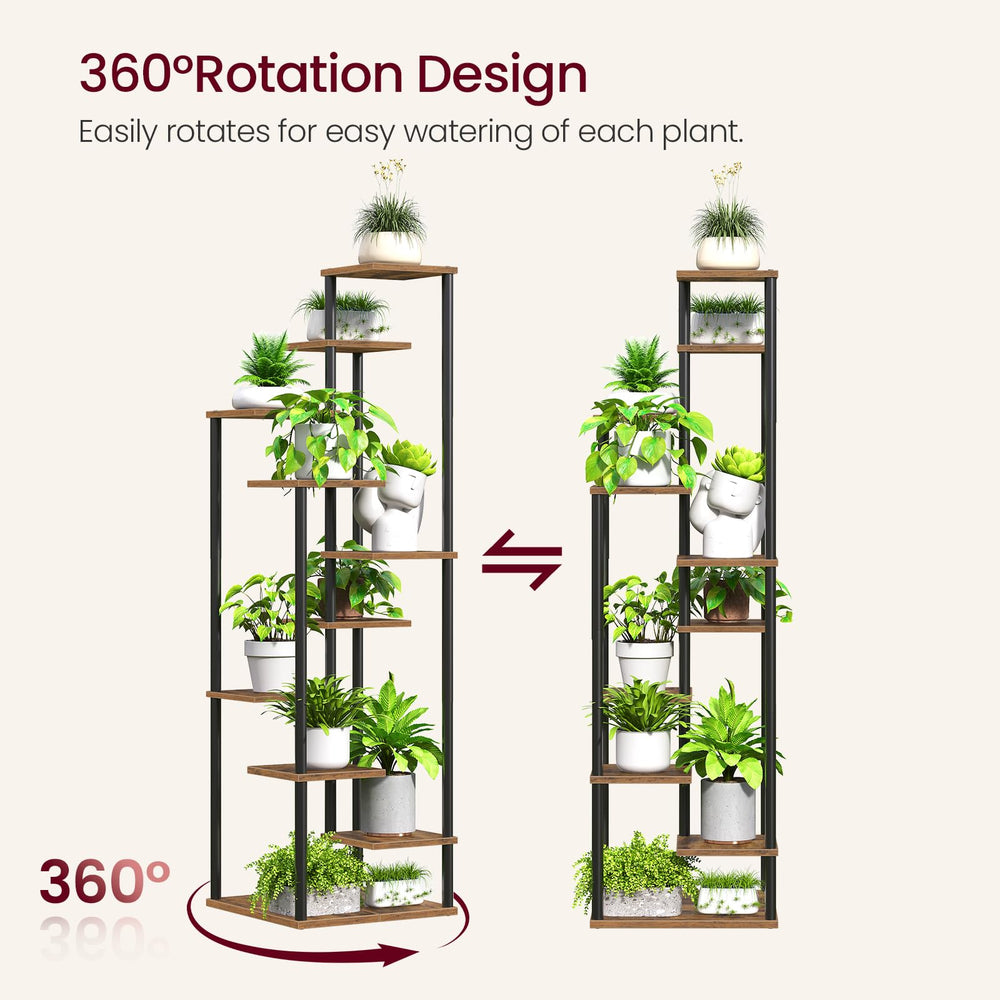 Yzosvki top-to-bottom view showing shelf spacing to fit multiple plant heights