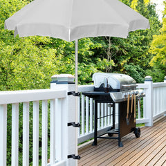 YZZHAJ clamp mounted on deck railing providing stable shade