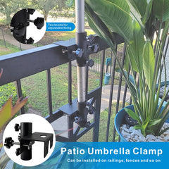 YZZHAJ clamp mounted on deck railing providing quick shade and stable hold