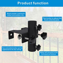 YZZHAJ pole insert detail showing compatible 0.8–1.5 inch pole support