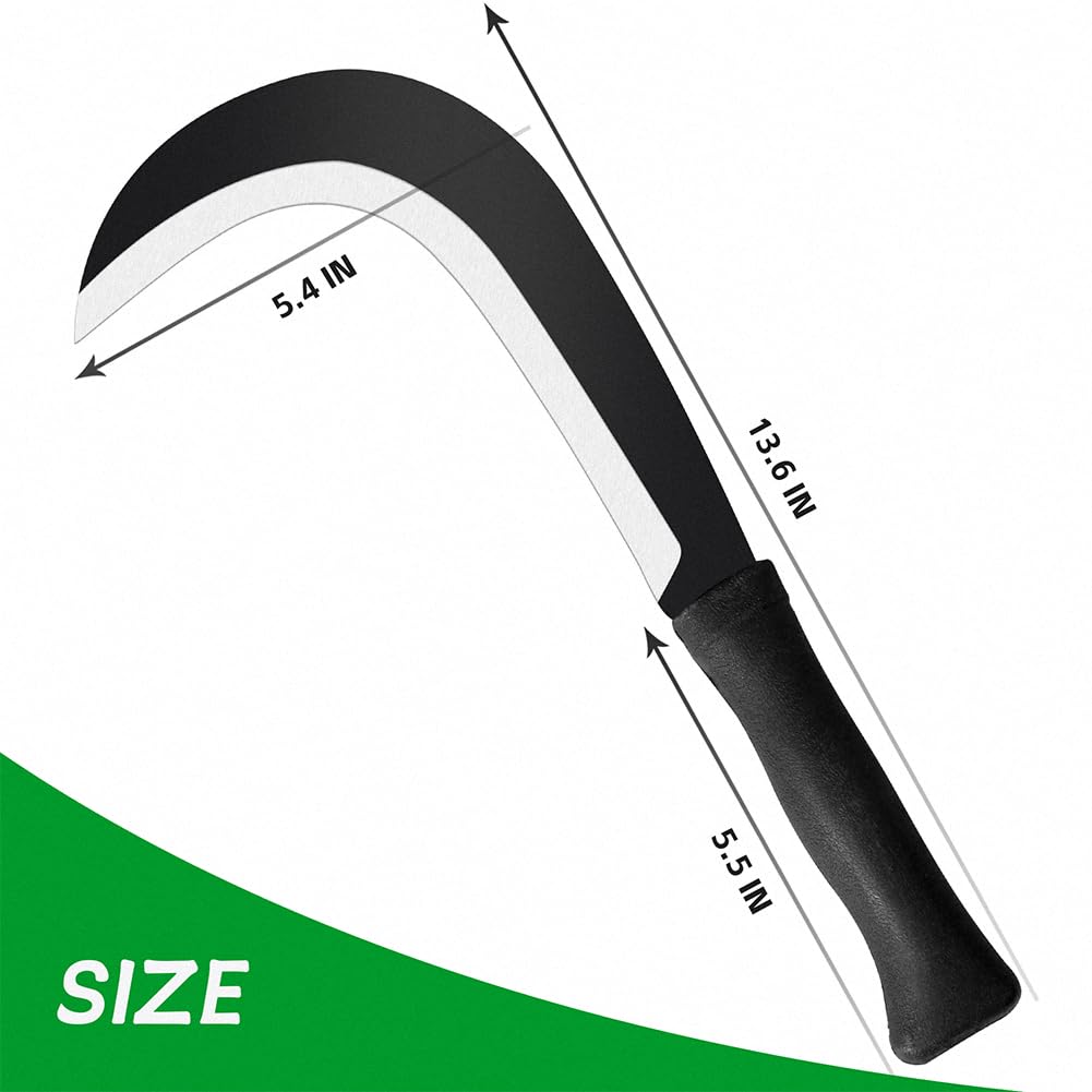 Z & G billhook on yard scene showing portability and practical yardwork benefit