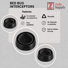 Z Zulu Supply interceptor placed under bed leg showing practical in-use detection benefit