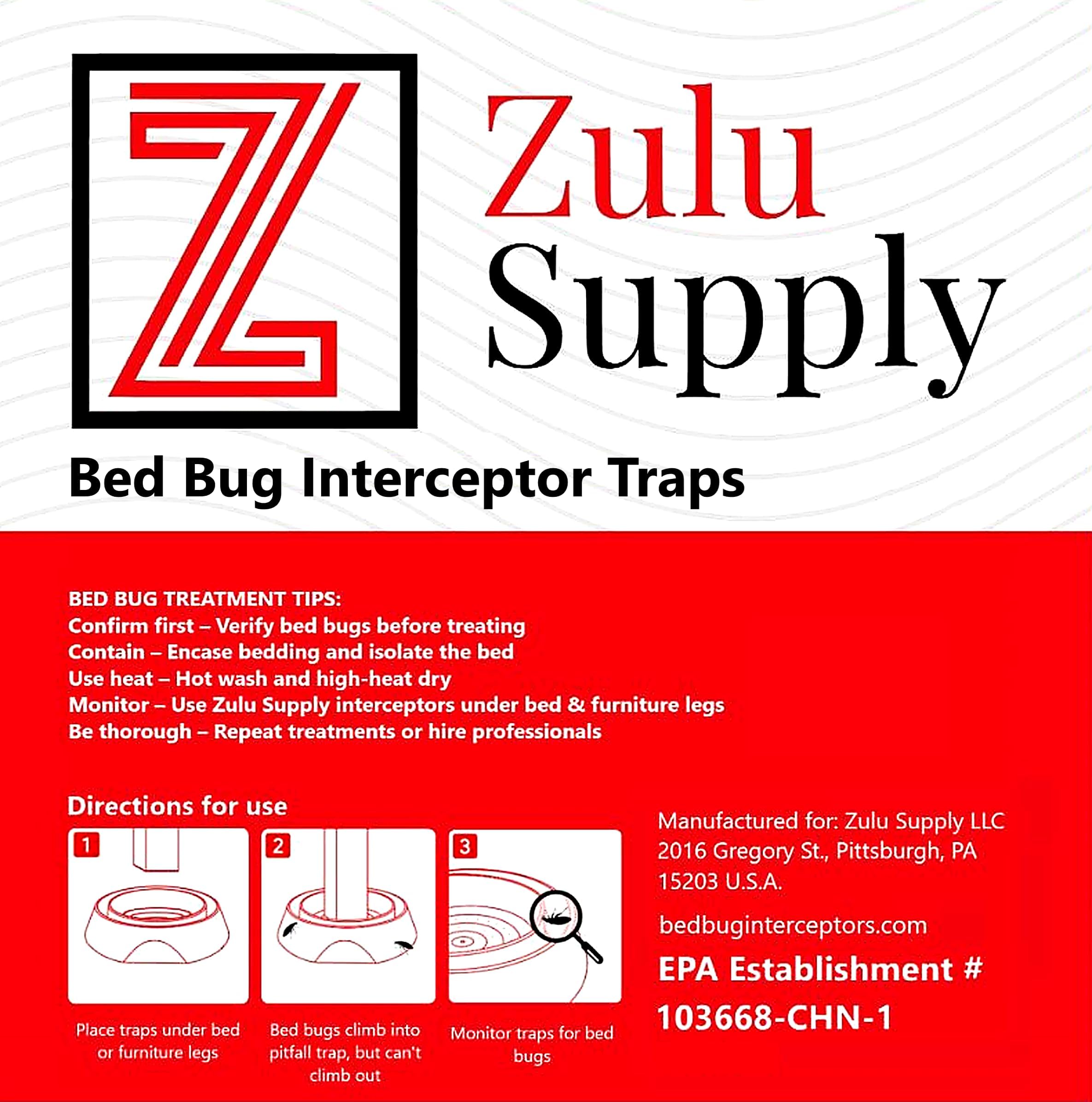 Z Zulu Supply interceptors under bed in styled bedroom illustrating ongoing protection