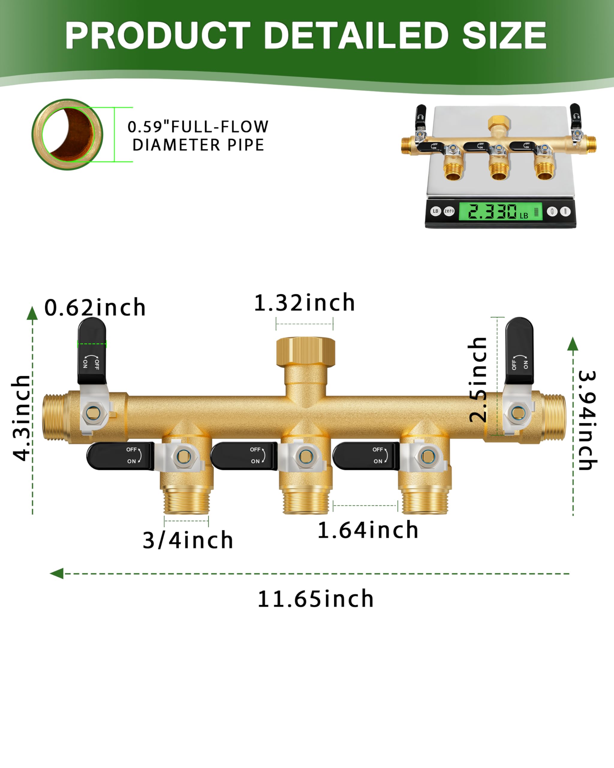 ZaakWang close-up of extra-long metal valve handle for easy grip and smooth control benefit: effortless operation