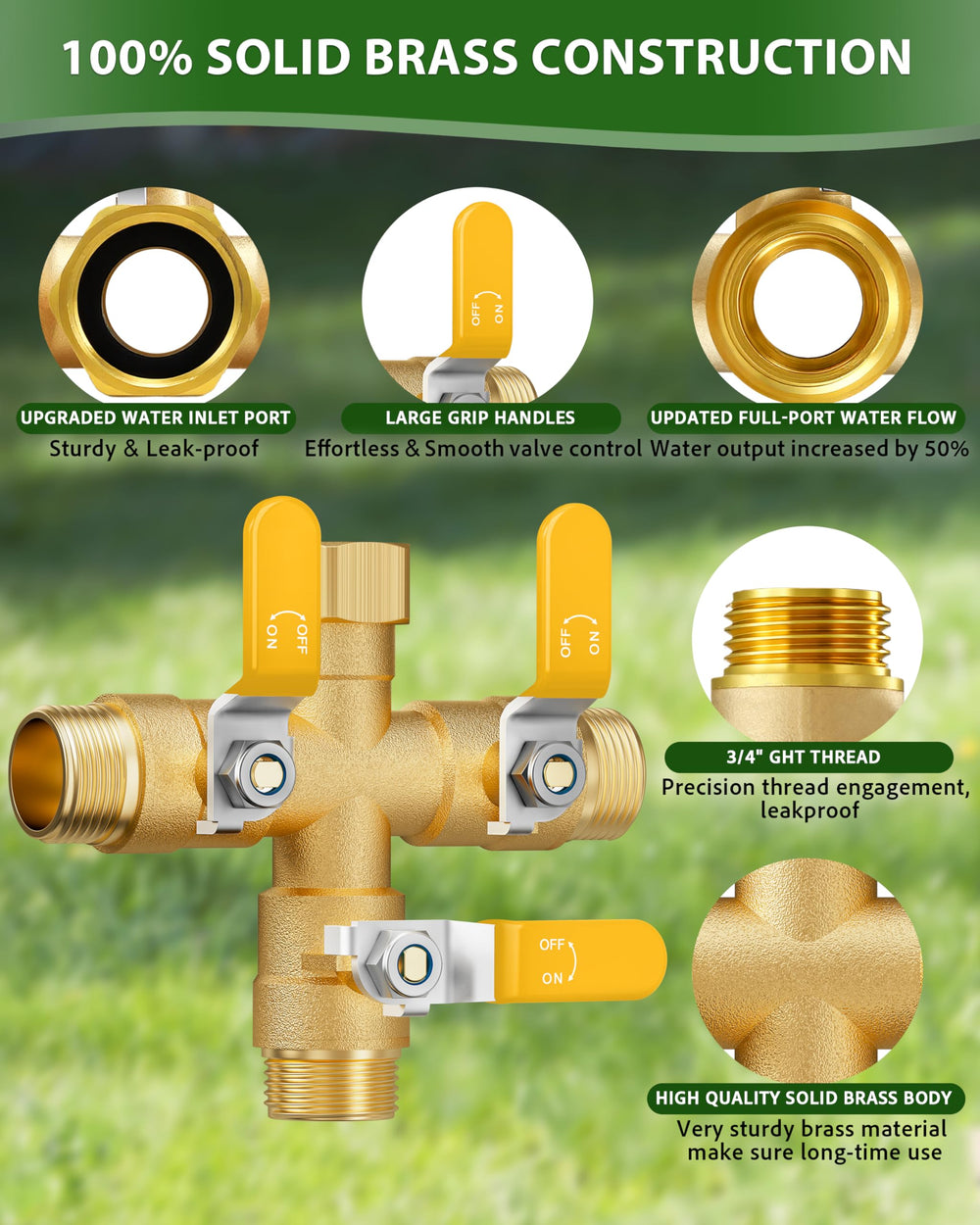 ZaakWang inlet connector showing thick hex inlet and 360° swivel for quick install