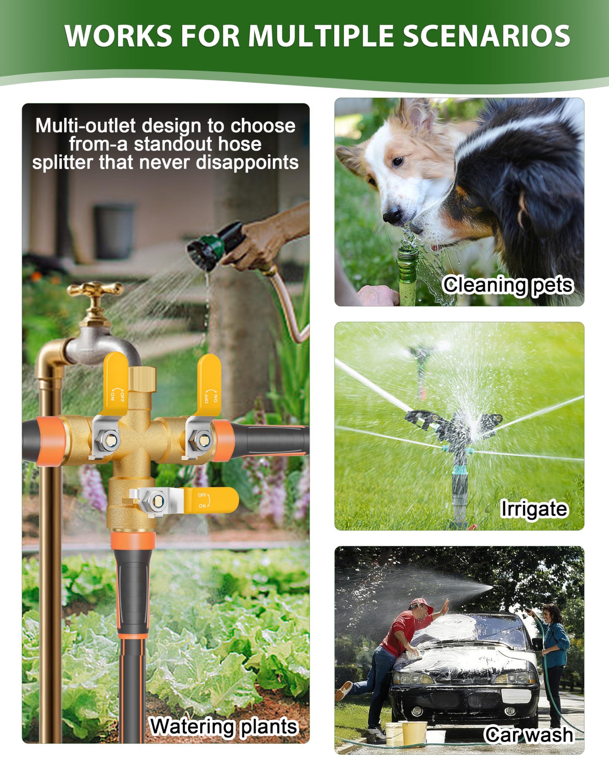 ZaakWang lifestyle garden use showing multiple hoses active to save time