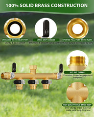 ZaakWang five outlets with hoses attached illustrating simultaneous watering benefit: run multiple devices easily