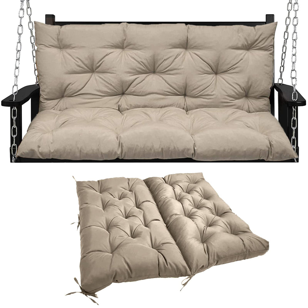 Zacammy front view on porch swing showing full coverage and neat finish