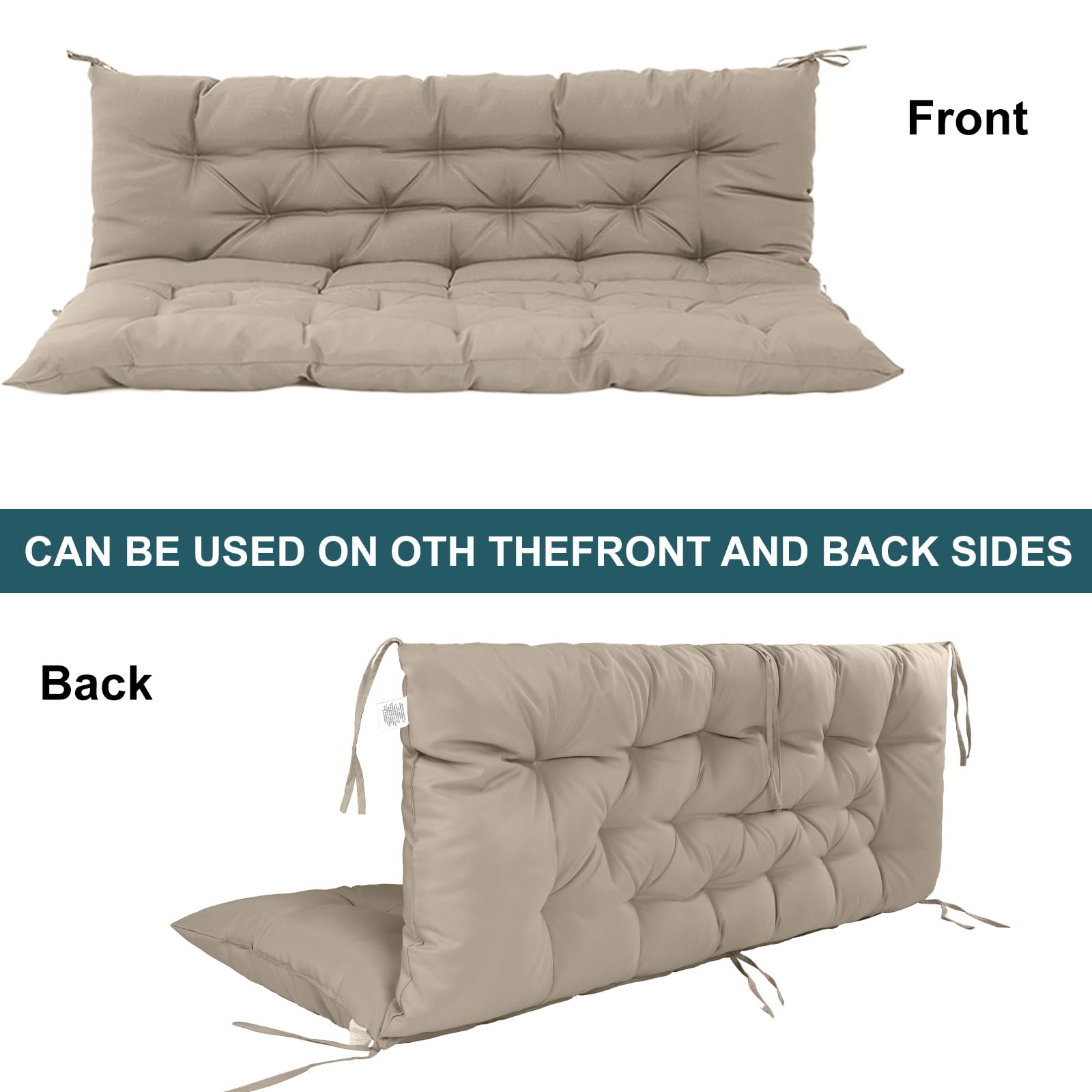 Zacammy reversed cushion showing double-sided fabric for extended life