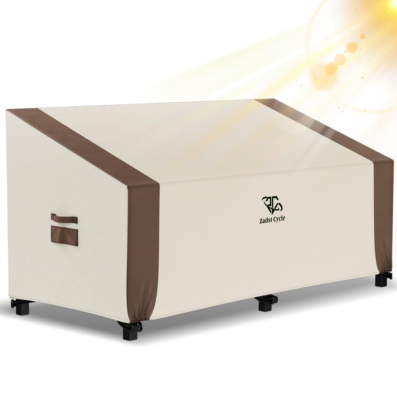 Zadst Cycle front view showing cover fitted on a 70-inch sofa protecting furniture