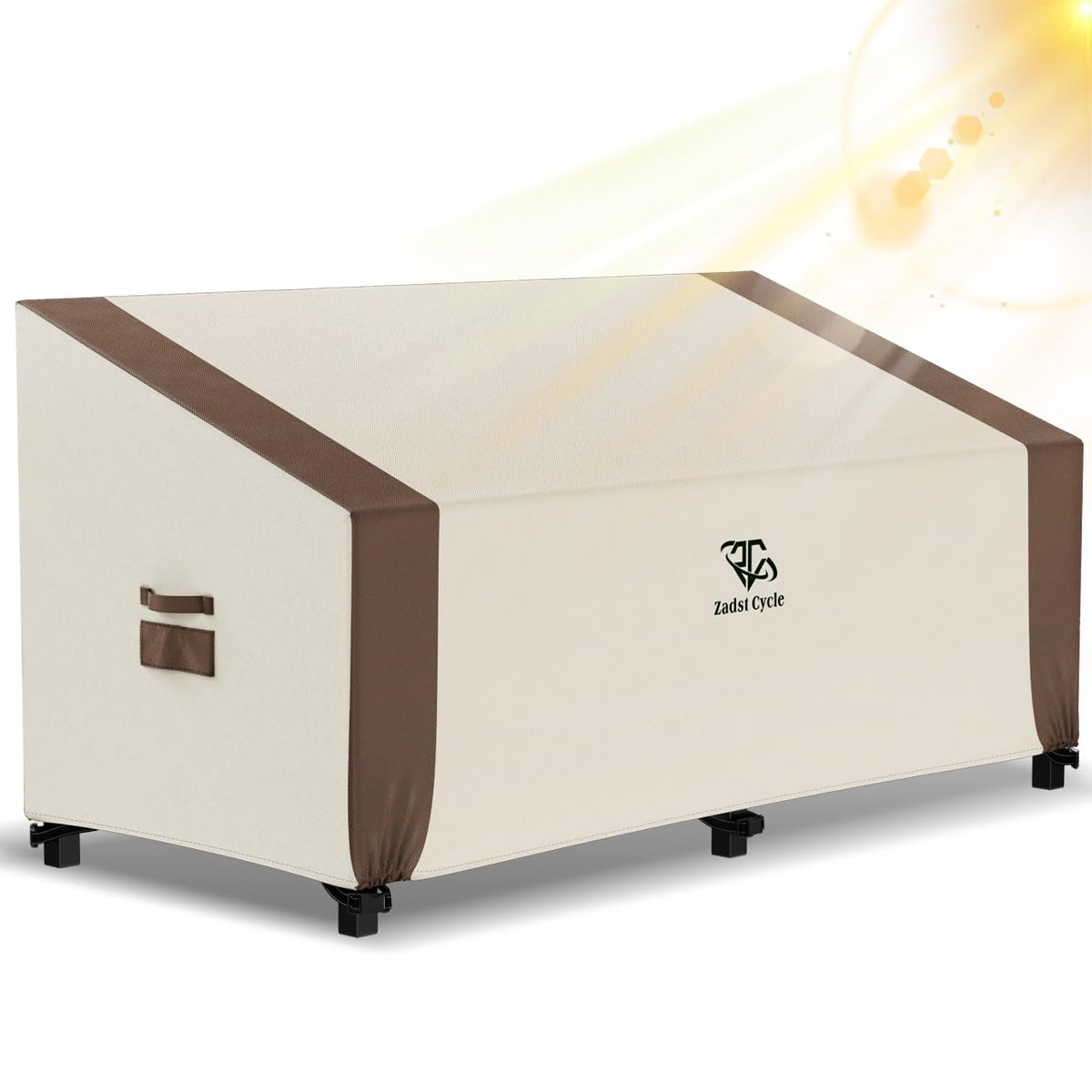 Zadst Cycle front view showing cover fitted on a 70-inch sofa protecting furniture