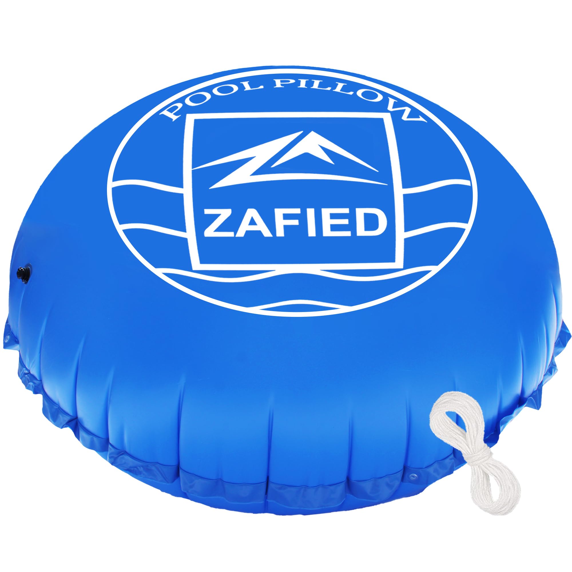 ZAFIED front view of 6x6 pool pillow showing sturdy shape and support