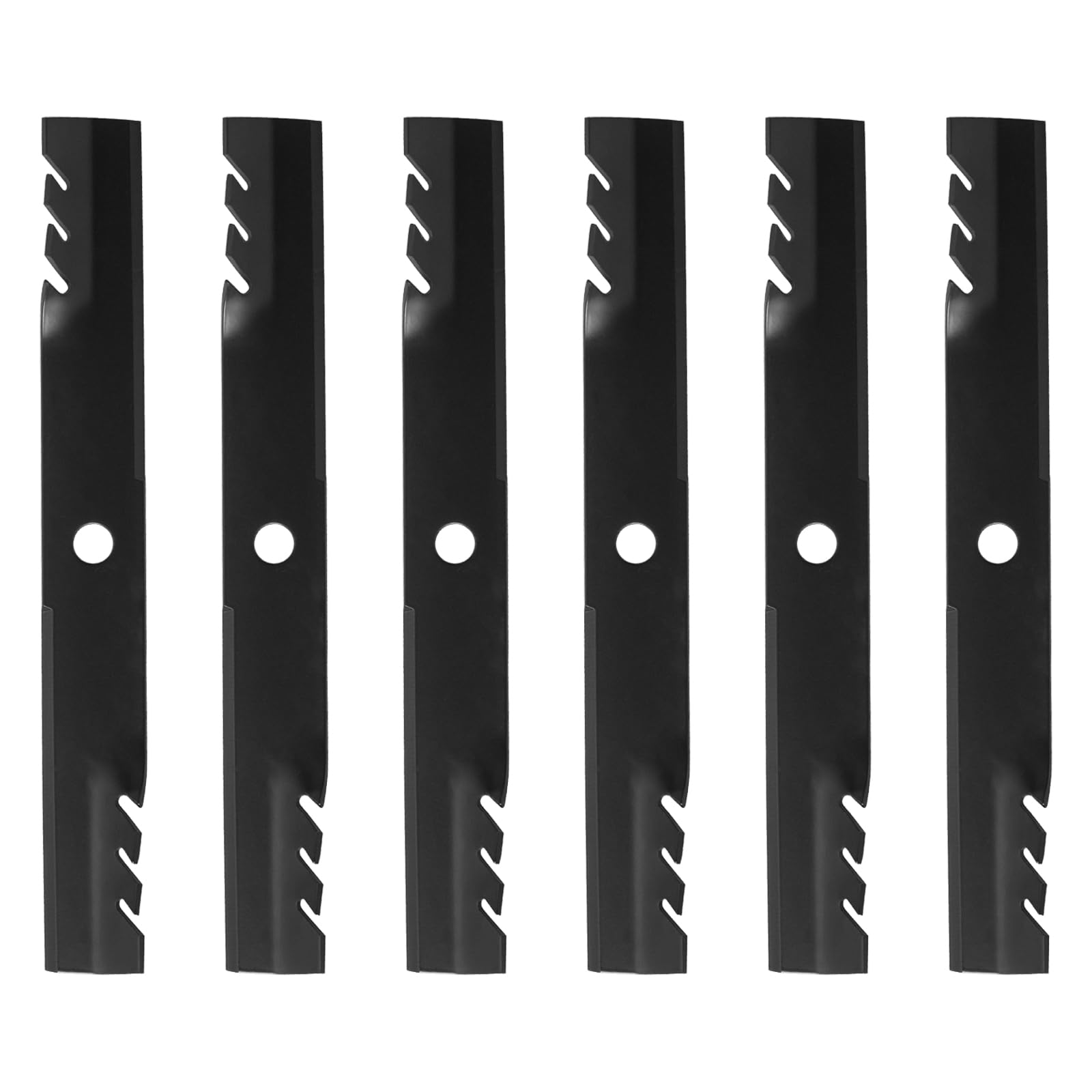 ZALANA toothed mulching blade front view showing serrated edge for finer clippings