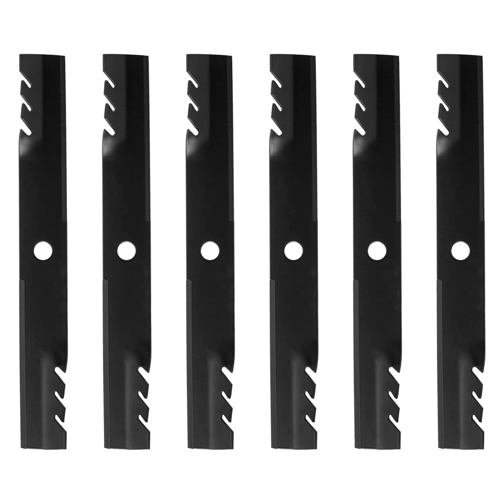 ZALANA toothed mulching blade front view showing serrated edge for finer clippings