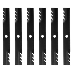 ZALANA toothed mulching blade front view showing serrated edge for finer clippings