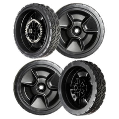 ZALANA front and rear wheels kit showing product and restoring mower mobility