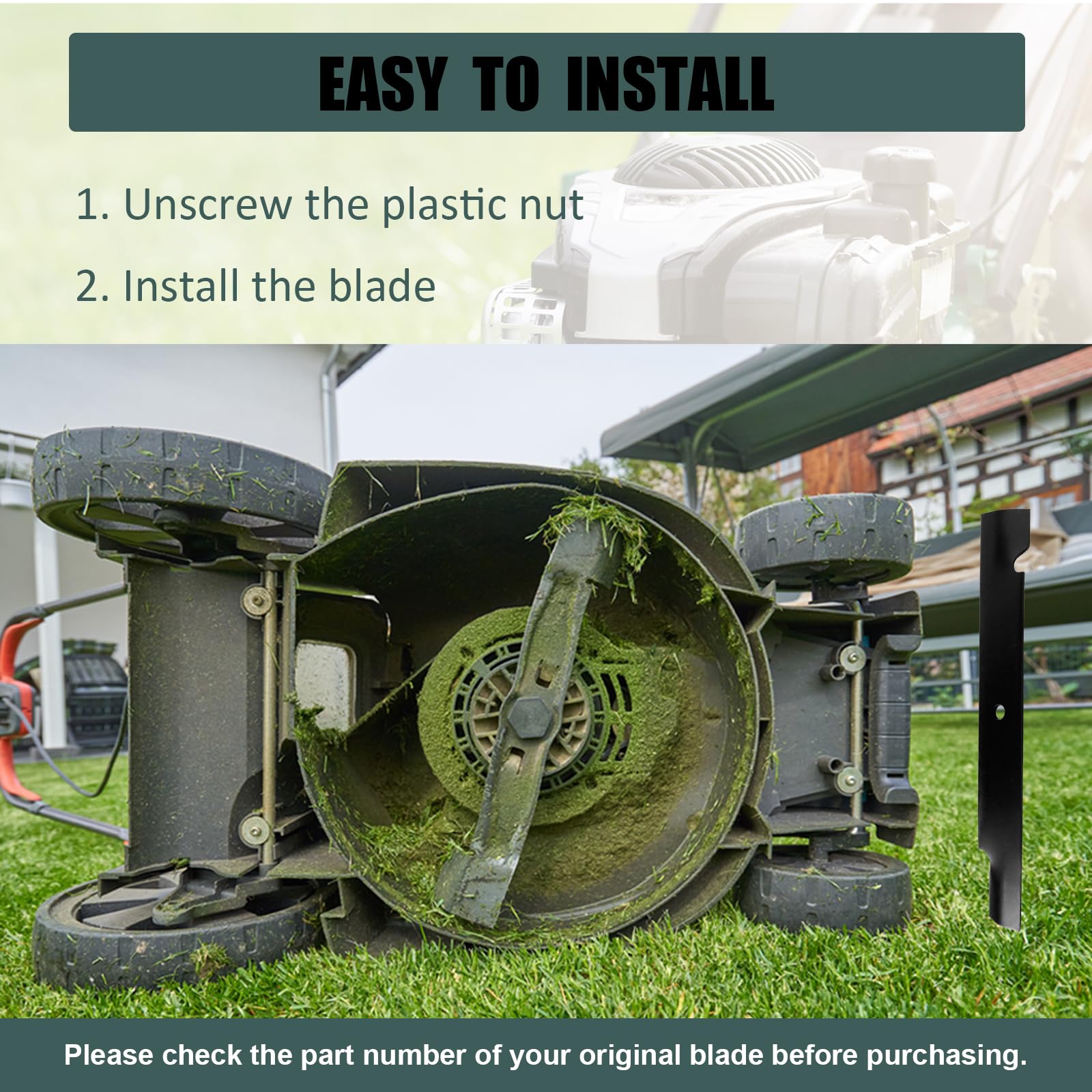 ZALANA blades in use on lawn illustrating even cut and improved appearance