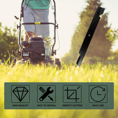 ZALANA blade mounted under mower deck demonstrating correct fit and lift
