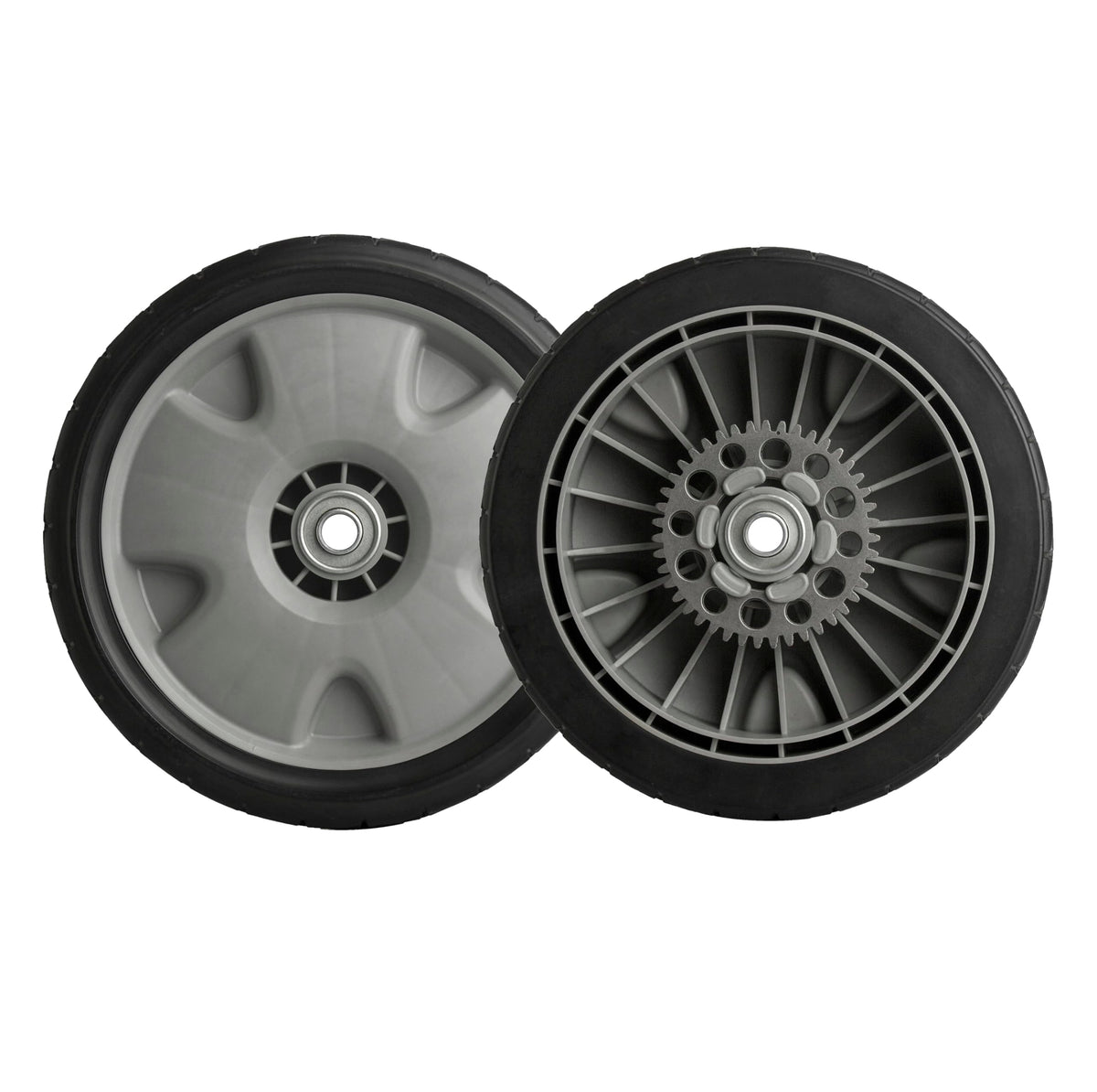 ZALANA front view of replacement rear wheel showing tire and hub for reliable traction