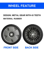 ZALANA image of new rear wheels installed on mower restoring smooth propulsion