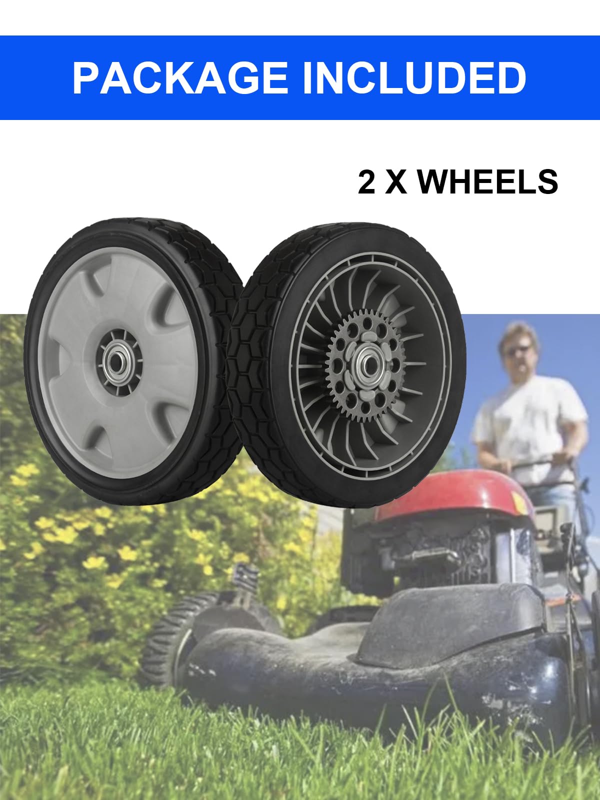 ZALANA pair of rear wheels in packaging showing included two-wheel repair set