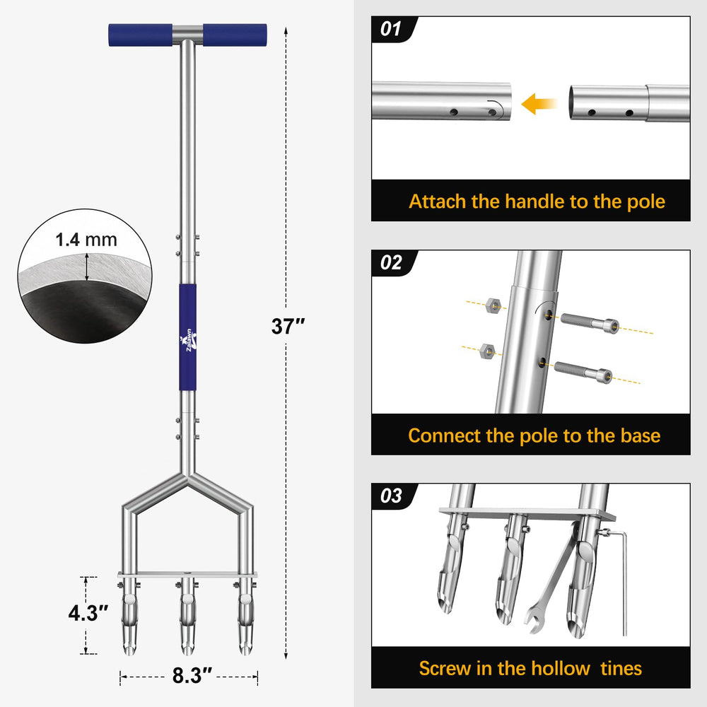 Zalawn semi‑assembled packaging view showing quick setup and ready‑to‑use benefit