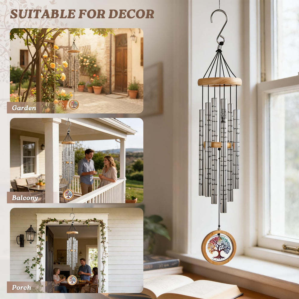 ZALMUNIA chime on porch to show size and placement benefit for outdoor spaces