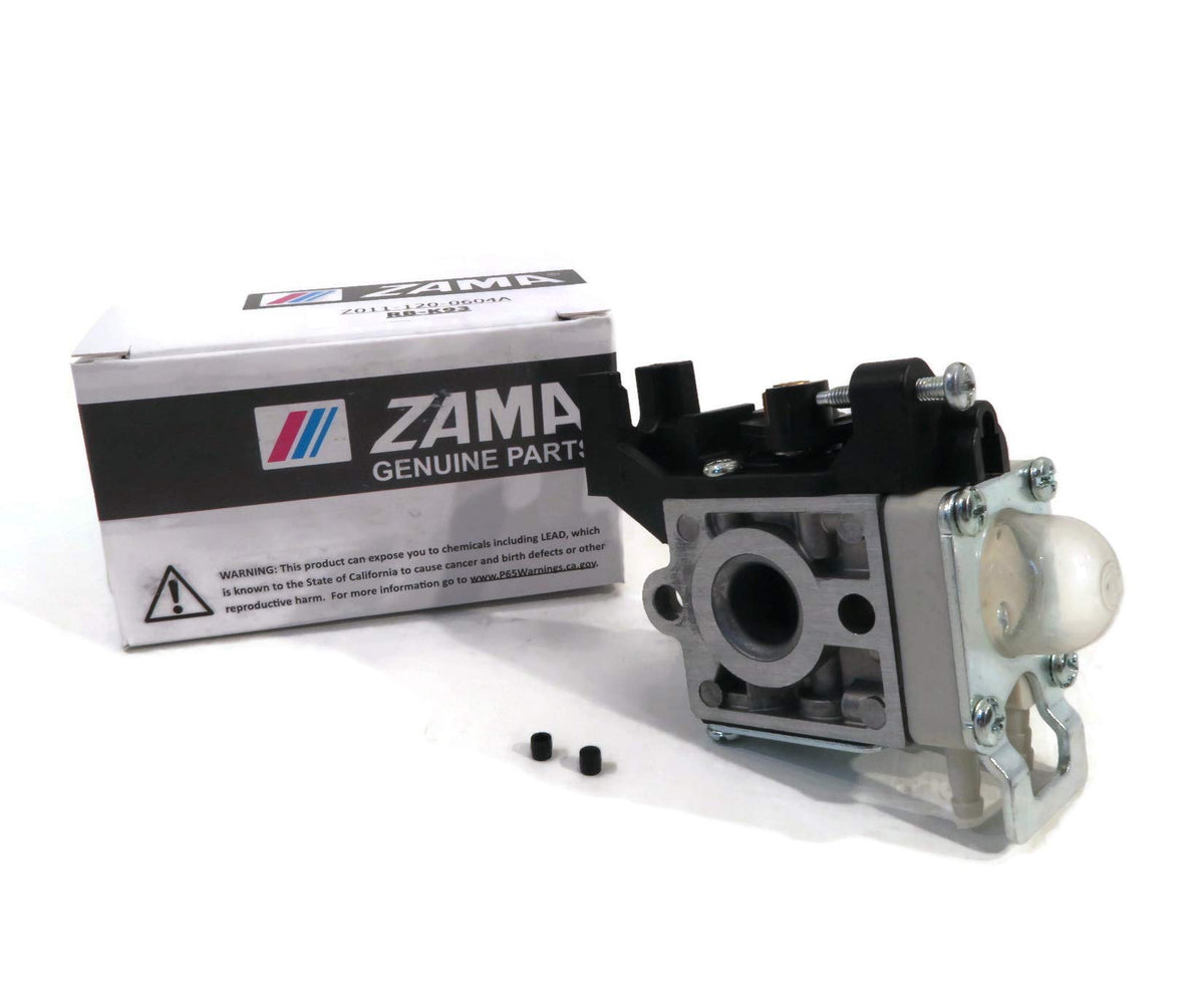 Zama carburetor front view showing clean OEM fit and improved performance