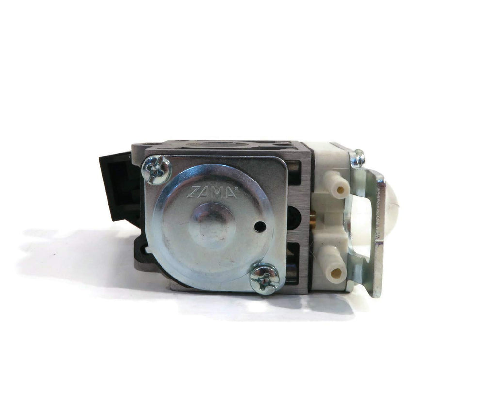 Zama carburetor primer bulb area focus showing easy choke control benefit