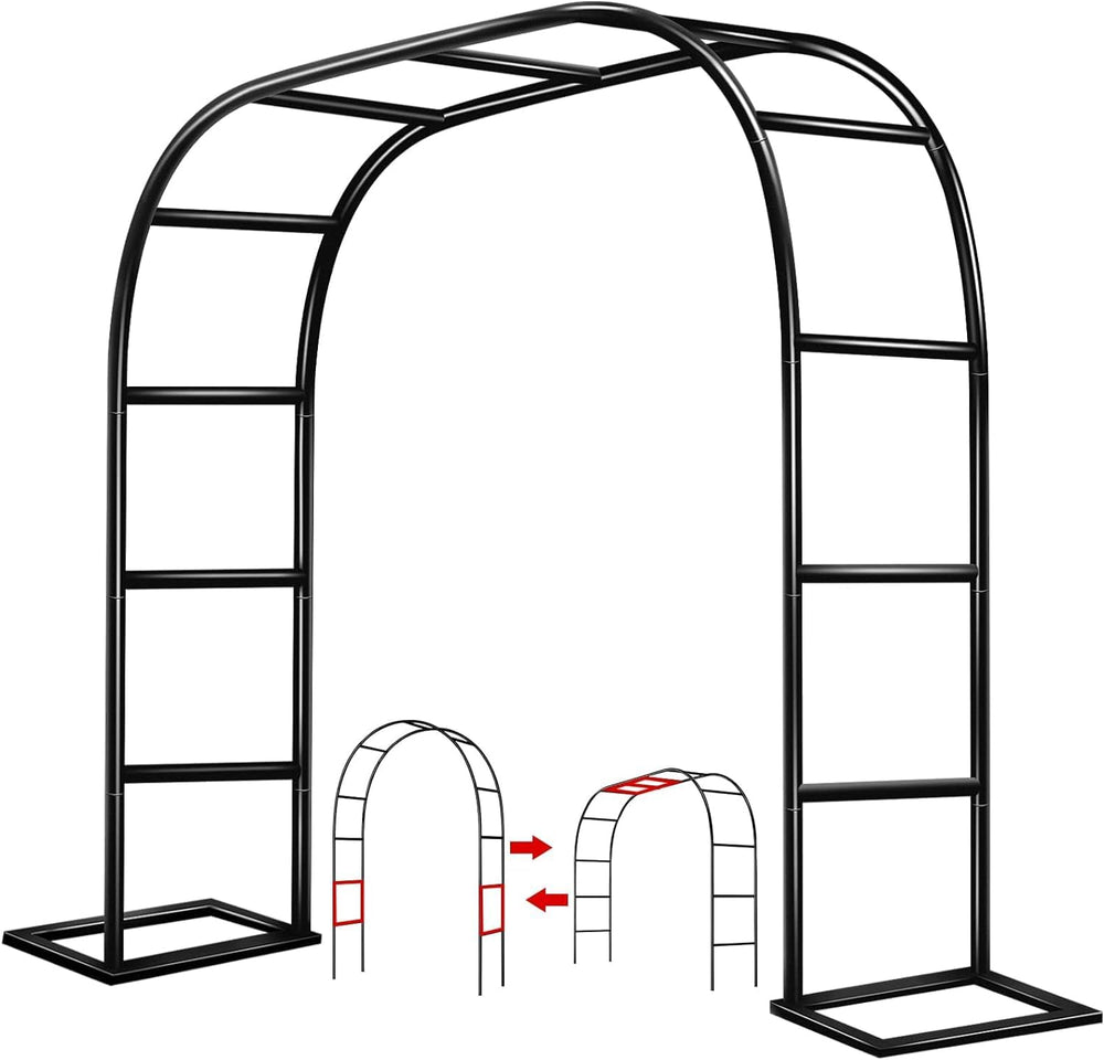 ZANGEROI front view of metal garden arch showing elegant entrance benefit