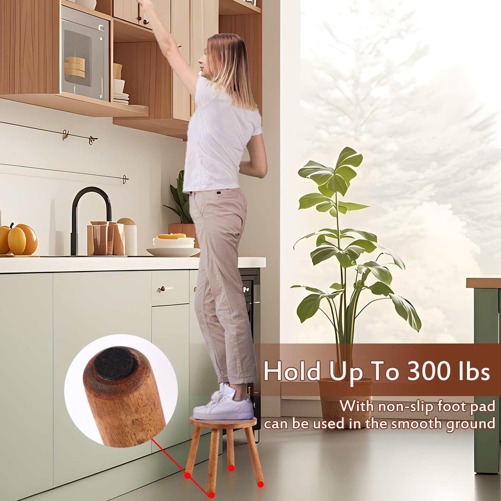 zaowofires stool holding a potted plant demonstrating decorative plant stand use
