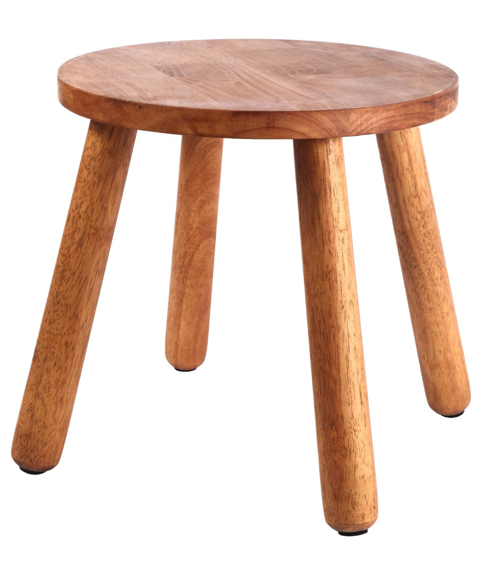 zaowofires walnut stool front view showing stable round top and walnut finish