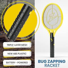 ZAP IT! racket in action during backyard use demonstrating quick insect elimination