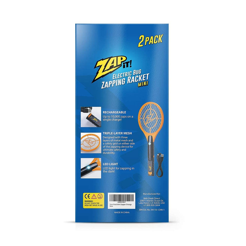 ZAP IT! racket resting in storage case after brushing clean for longevity