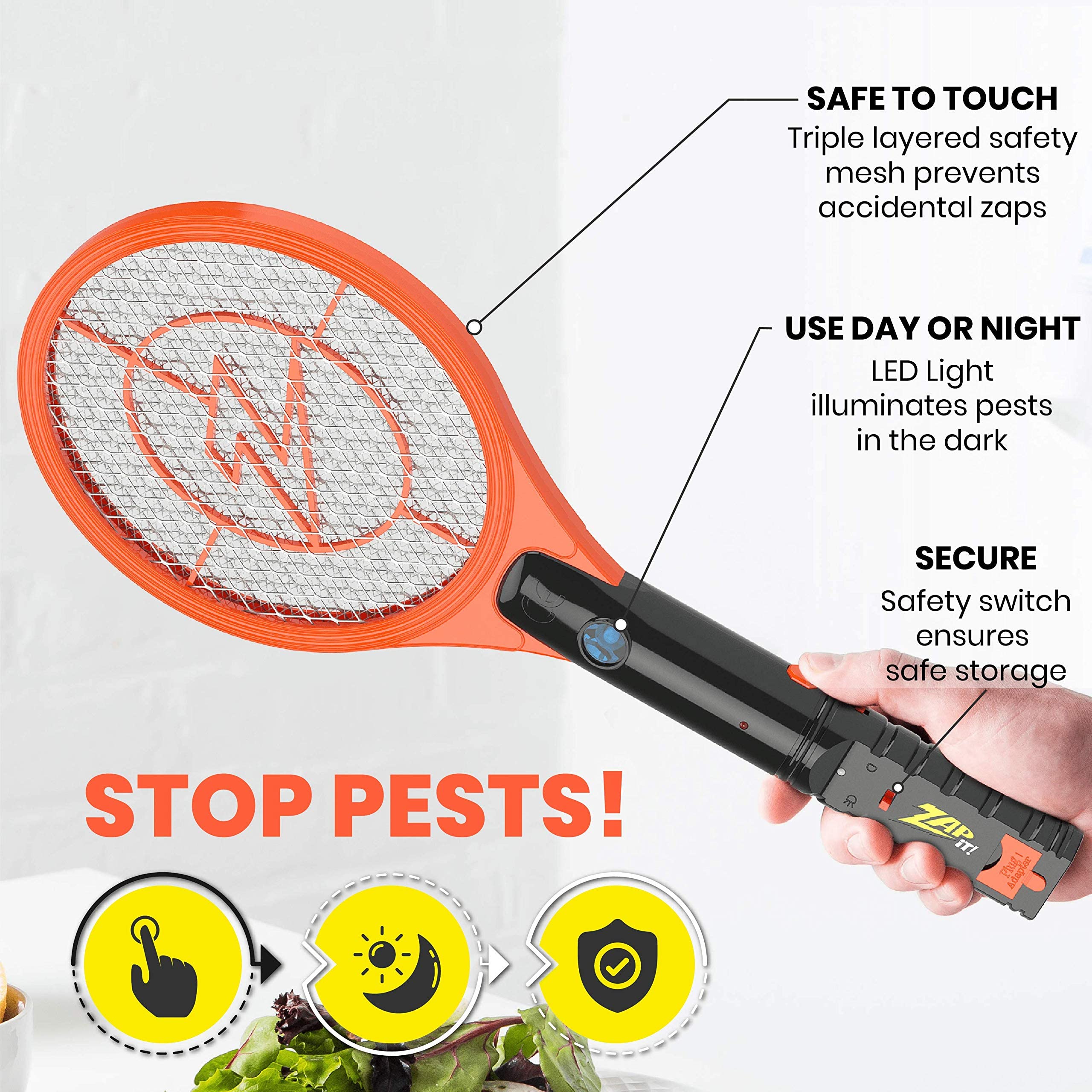 ZAP IT! held in hand to show mini size for portable, comfortable swings