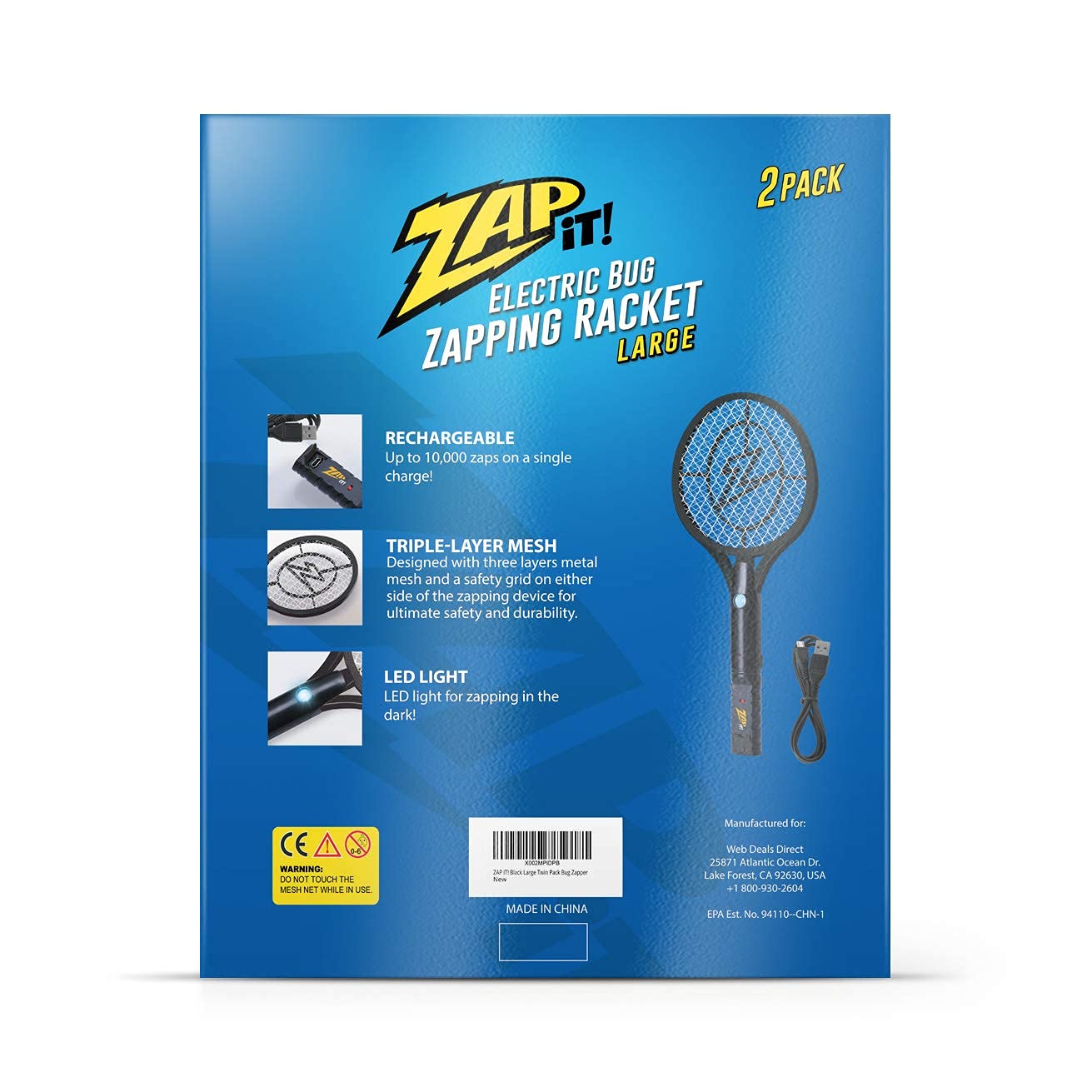 ZAP IT! racket in outdoor picnic scene showing portable pest control benefit