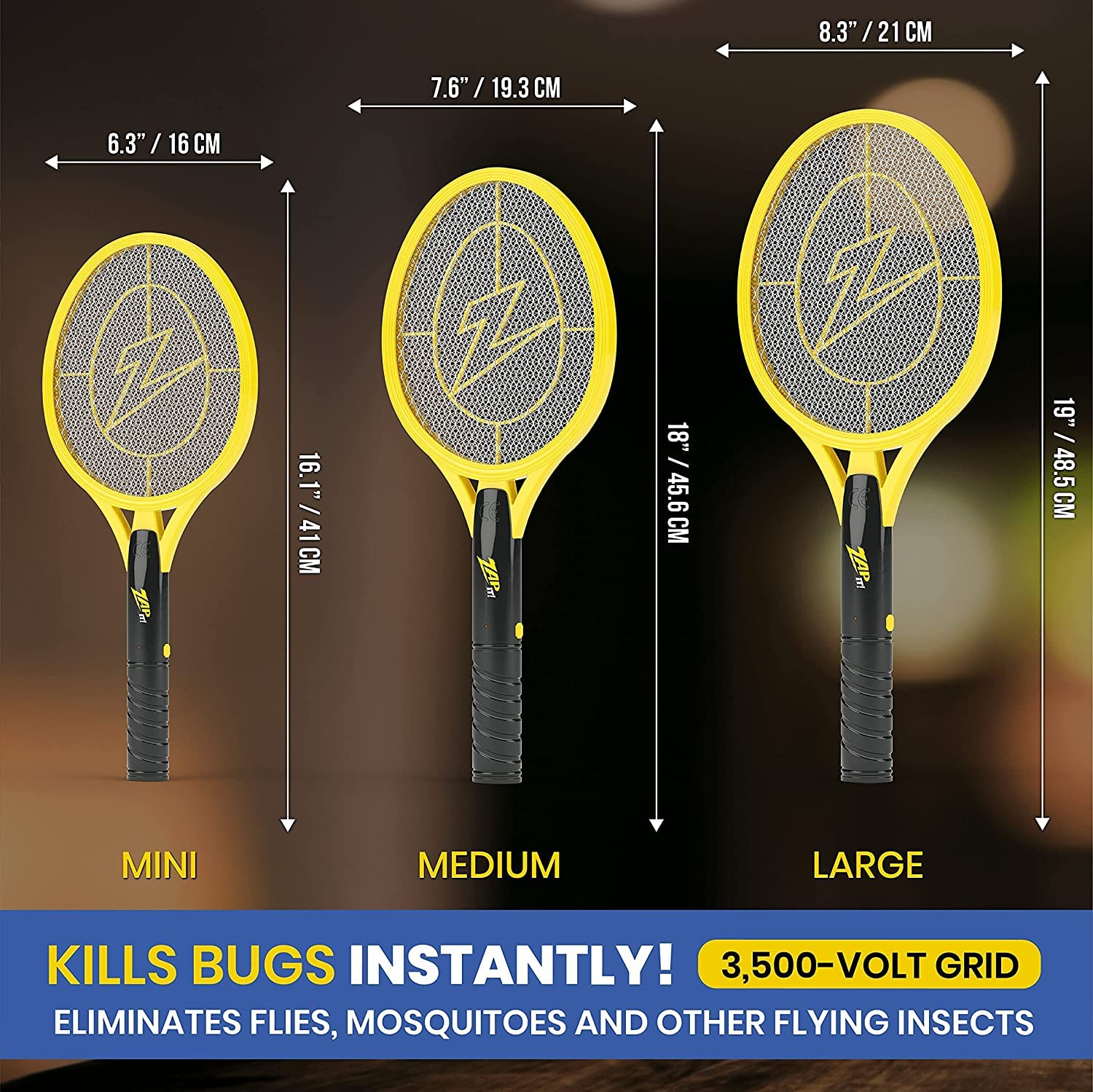 ZAP IT! racket held in hand to show size and balanced design for comfortable swings