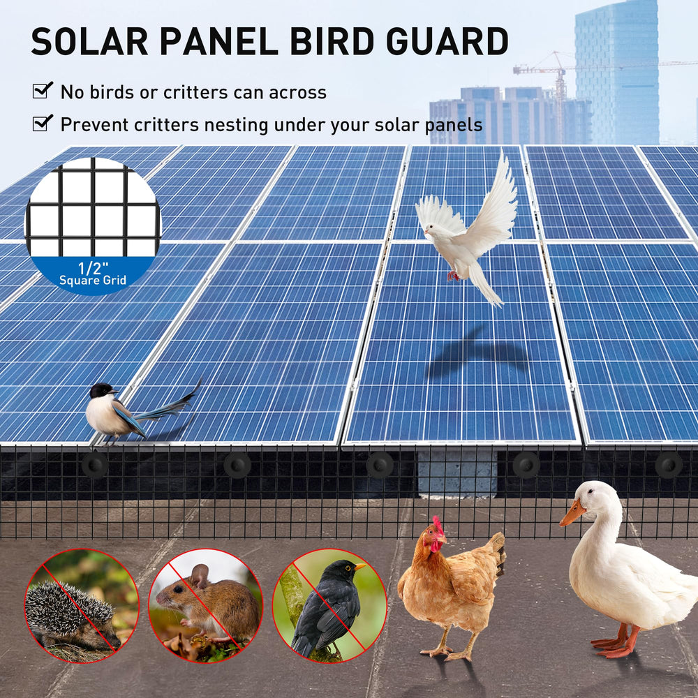 Zapstarz installed under solar panel demonstrating gap sealing and bird exclusion